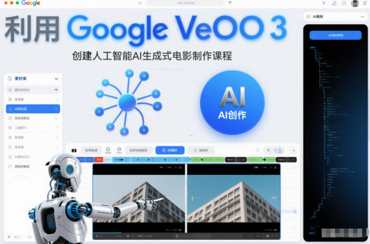 利l用Google Veo 3创建人工智能AI生成式电影制作课程，使用人工智能的力量创建令人惊叹的视频 - 严选资源大全