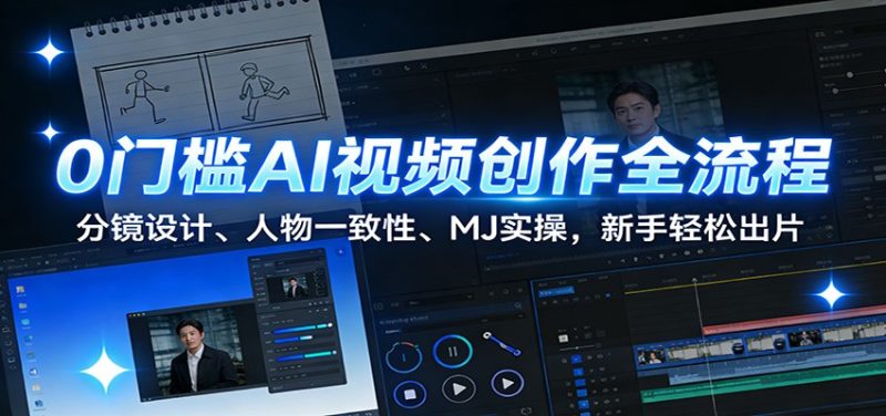 0门槛AI视频创作全流程：分镜设计、人物一致性、MJ实操，新手轻松出片 - 严选资源大全 - 严选资源大全