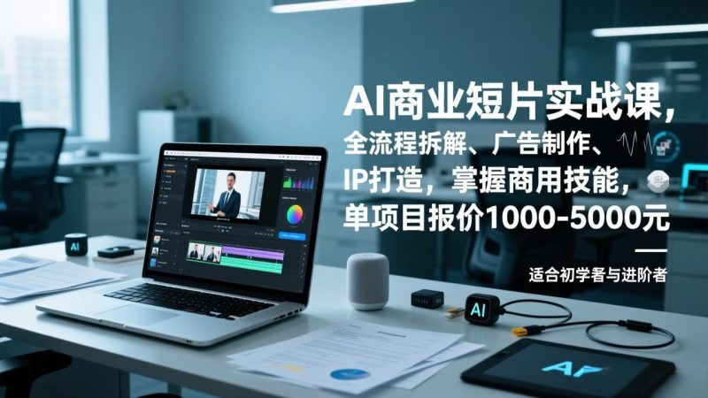 AI商业短片实战课，全流程拆解、广告制作、IP打造，掌握商用技能，单项目报价1000-5000元 - 严选资源大全 - 严选资源大全