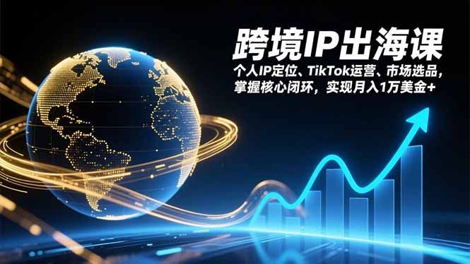 跨境IP出海课，个人IP定位、TikTok运营、市场选品，掌握核心闭环，实现月入1万美金+ - 严选资源大全