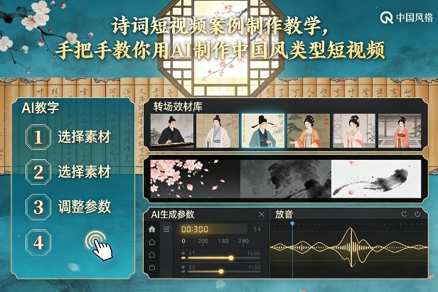 古诗词短视频案例制作教学,手把手教你用AI制作中国风类型短视频 - 严选资源大全