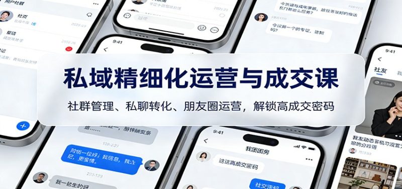 私域精细化运营与成交课：社群管理、私聊转化、朋友圈运营，解锁高成交密码 - 严选资源大全 - 严选资源大全
