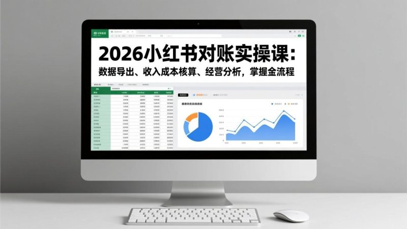 2026小红书对账实操课：数据导出、收入成本核算、经营分析，掌握全流程 - 严选资源大全 - 严选资源大全