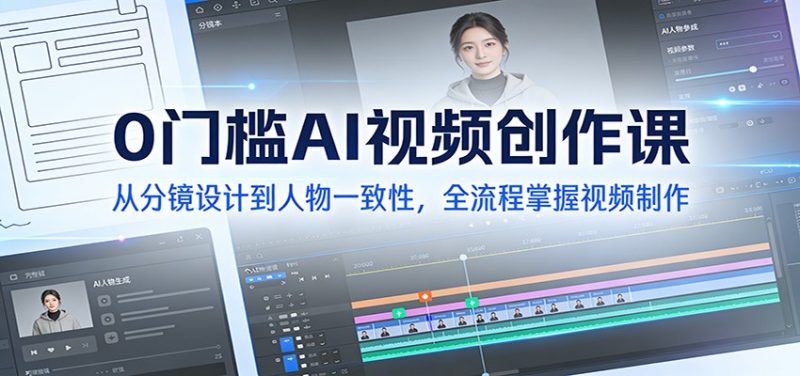 0门槛AI视频创作课：从分镜设计到人物一致性，全流程掌握视频制作 - 严选资源大全 - 严选资源大全