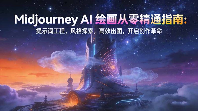Midjourney AI绘画从零精通指南：提示词工程，风格探索，高效出图，开启创作革命 - 严选资源大全 - 严选资源大全