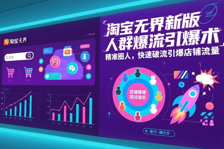 淘宝无界新版人群爆流引爆术，精准圈人，快速破流引爆店铺流量 - 严选资源大全