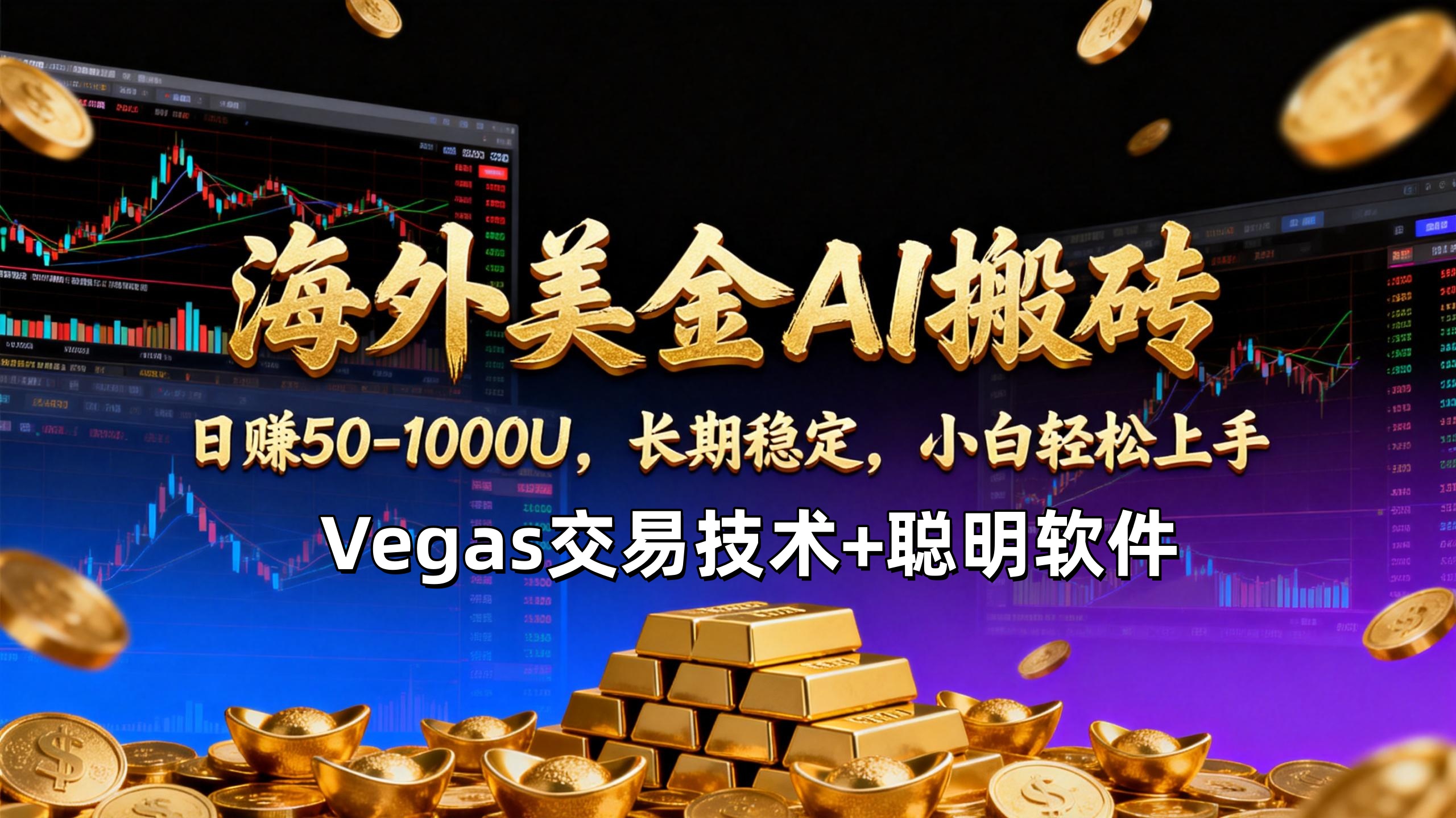 【海外美金AI搬砖】Vegas交易技术+聪明软件，日赚50-1000U，长期稳定，小白轻松上手。 - 严选资源大全