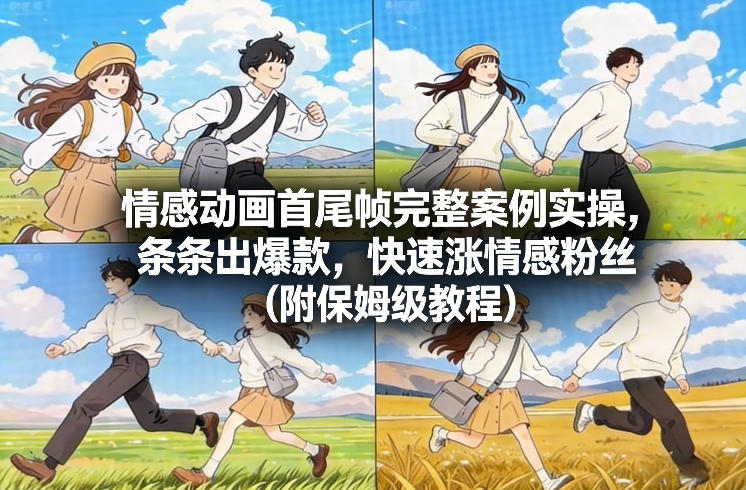 情感动画首尾帧完整案例实操，条条出爆款，快速涨情感粉丝(附保姆级教程) - 严选资源大全