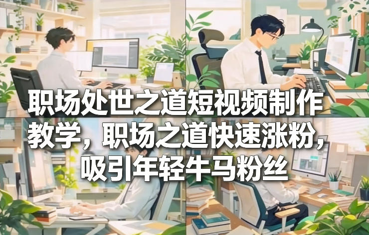 职场处世之道短视频制作教学，职场之道快速涨粉，吸引年轻牛马粉丝 - 严选资源大全