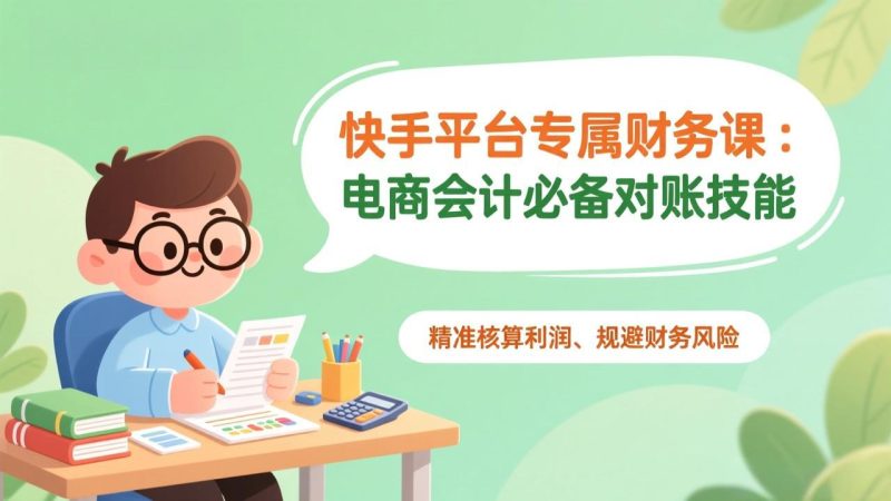 快手平台专属财务课:电商会计必备对账技能,精准核算利润、规避财务风险 - 严选资源大全 - 严选资源大全