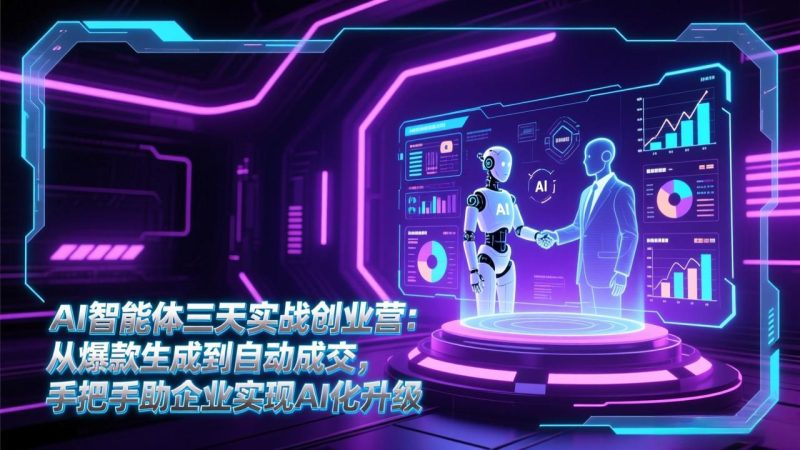 AI智能体三天实战创业营：从爆款生成到自动成交，手把手助企业实现AI化升级 - 严选资源大全 - 严选资源大全