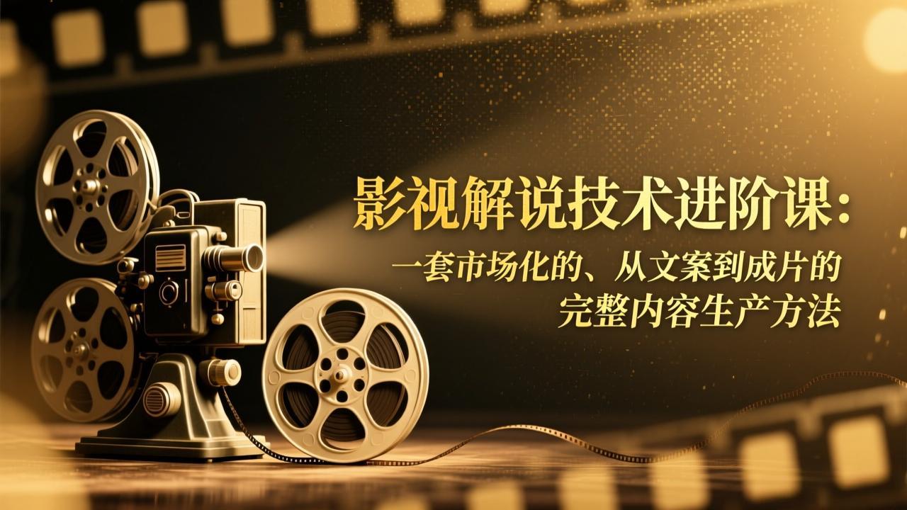 影视解说技术进阶课：一套市场化的、从文案到成片的完整内容生产方法 - 严选资源大全