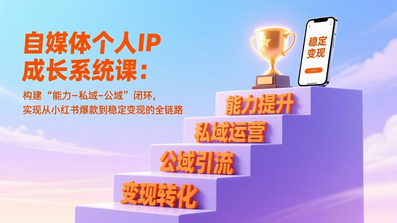 自媒体个人IP成长系统课:构建“能力-私域-公域”闭环,实现从小红书爆款到稳定变现的全链路 - 严选资源大全