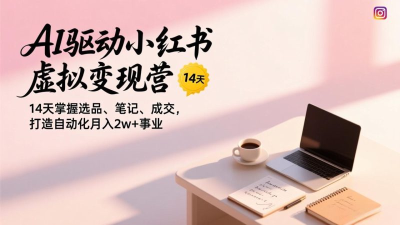 AI驱动小红书虚拟变现营,14天掌握选品、笔记、成交,打造自动化月入2w+事业 - 严选资源大全 - 严选资源大全