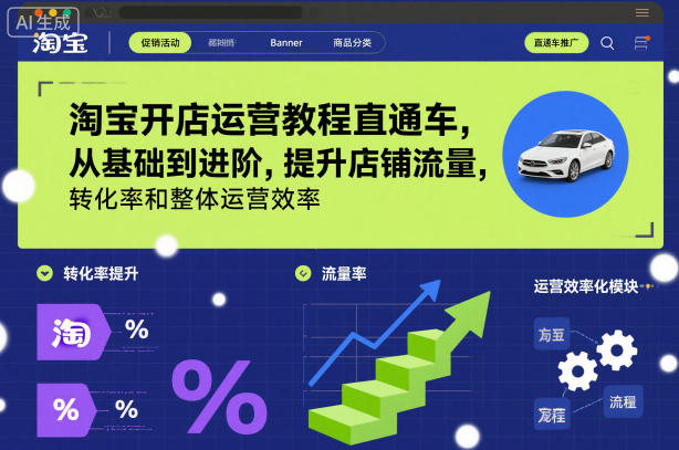 淘宝开店运营教程直通车,从基础到进阶,提升店铺流量,转化率和整体运营效率(更新26年1月) - 严选资源大全