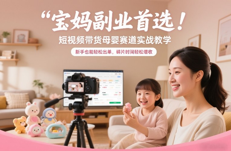 宝妈副业首选！短视频带货母婴赛道实战教学，新手也能轻松出单，碎片时间轻松增收 - 严选资源大全