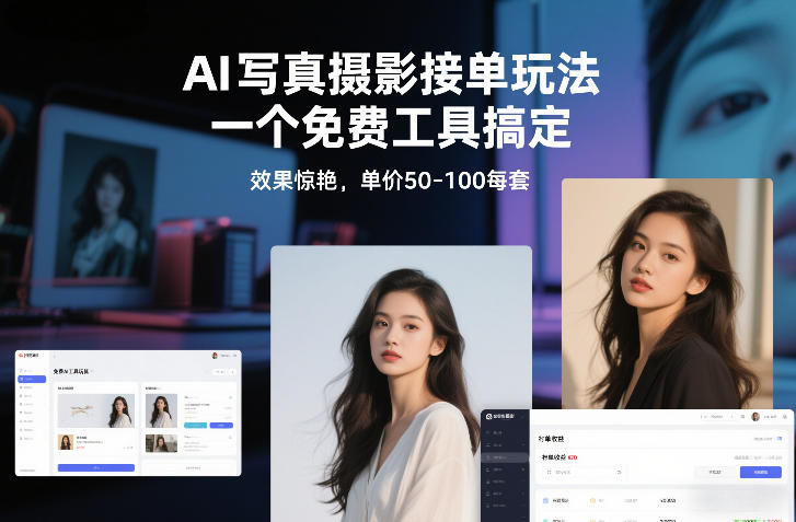 AI写真摄影接单玩法，一个免费工具搞定，效果惊艳，单价50-100每套 - 严选资源大全