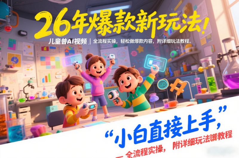26年爆款新玩法,儿童科普AI视频,全流程实操,轻松做爆款内容,小白直接上手,附详细玩法教程 - 严选资源大全 - 严选资源大全