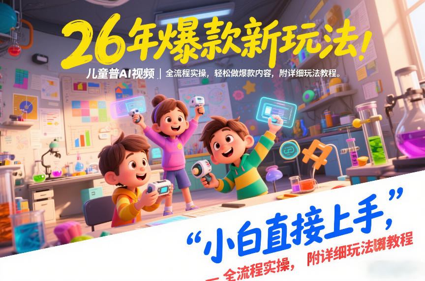 26年爆款新玩法，儿童科普AI视频，全流程实操，轻松做爆款内容，小白直接上手，附详细玩法教程 - 严选资源大全