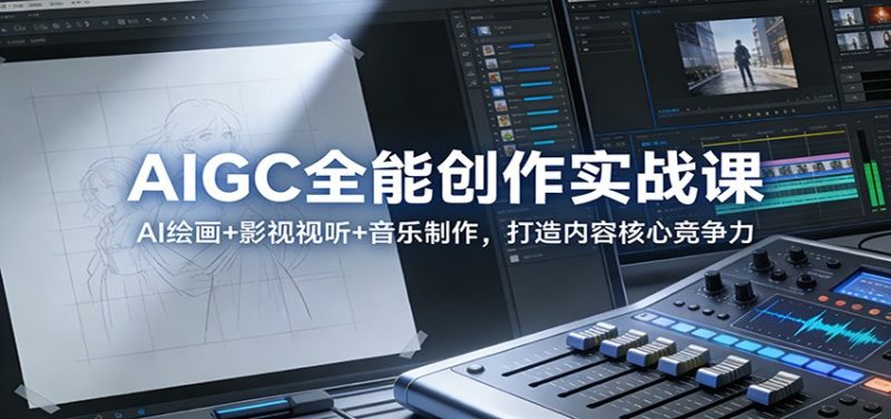 AIGC全能创作实战课:AI绘画+影视视听+音乐制作,打造内容核心竞争力 - 严选资源大全 - 严选资源大全