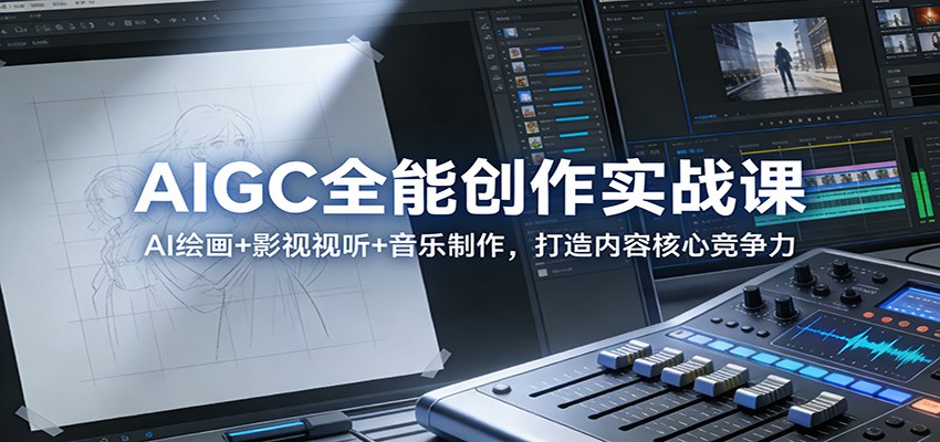 AIGC全能创作实战课：AI绘画+影视视听+音乐制作，打造内容核心竞争力 - 严选资源大全