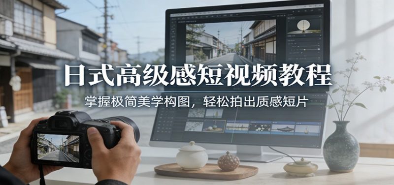 日式高级感短视频教程:掌握极简美学构图,轻松拍出质感短片 - 严选资源大全 - 严选资源大全