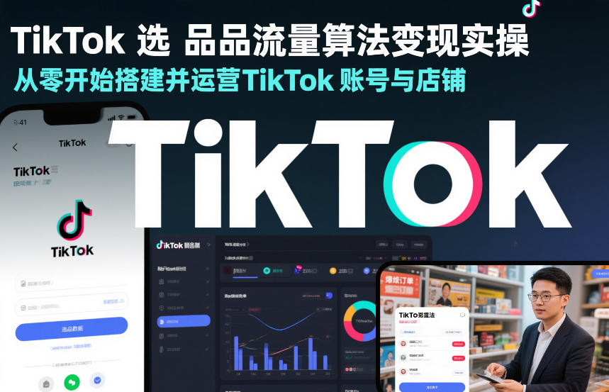 TikTok选品流量算法变现实操，从零开始搭建并运营TikTok账号与店铺 - 严选资源大全