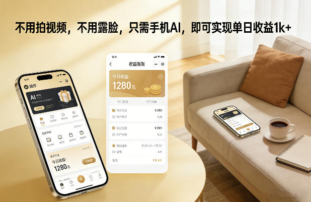 不用拍视频，不用露脸，只需手机AI，即可实现单日收益1k+【揭秘】 - 严选资源大全