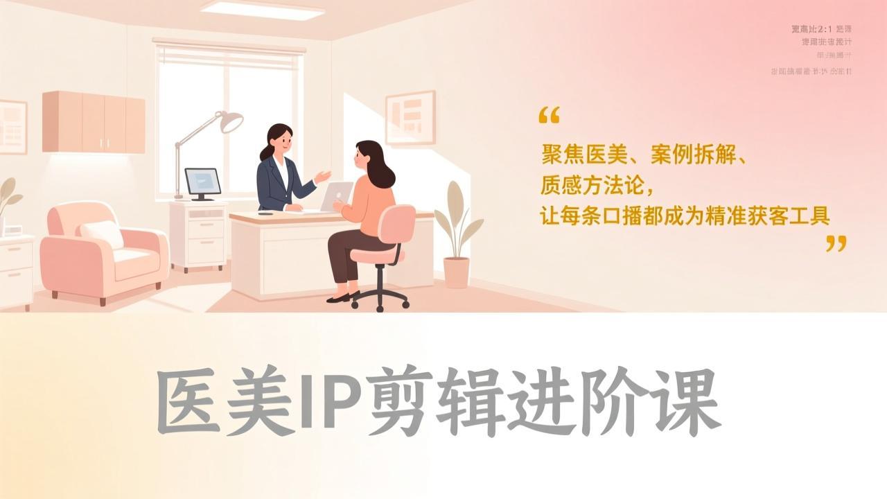 医美IP剪辑进阶课，聚焦医美、案例拆解、质感方法论，让每条口播都成为精准获客工具 - 严选资源大全