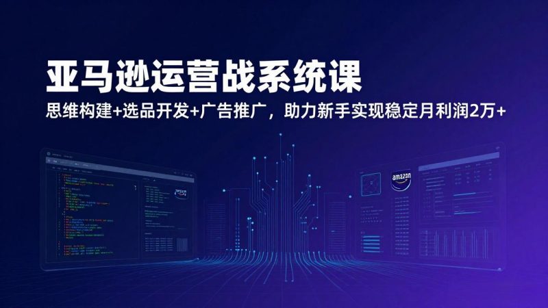 亚马逊运营实战系统课，思维构建+选品开发+广告推广，助力新手实现稳定月利润2万+(更新 - 严选资源大全 - 严选资源大全