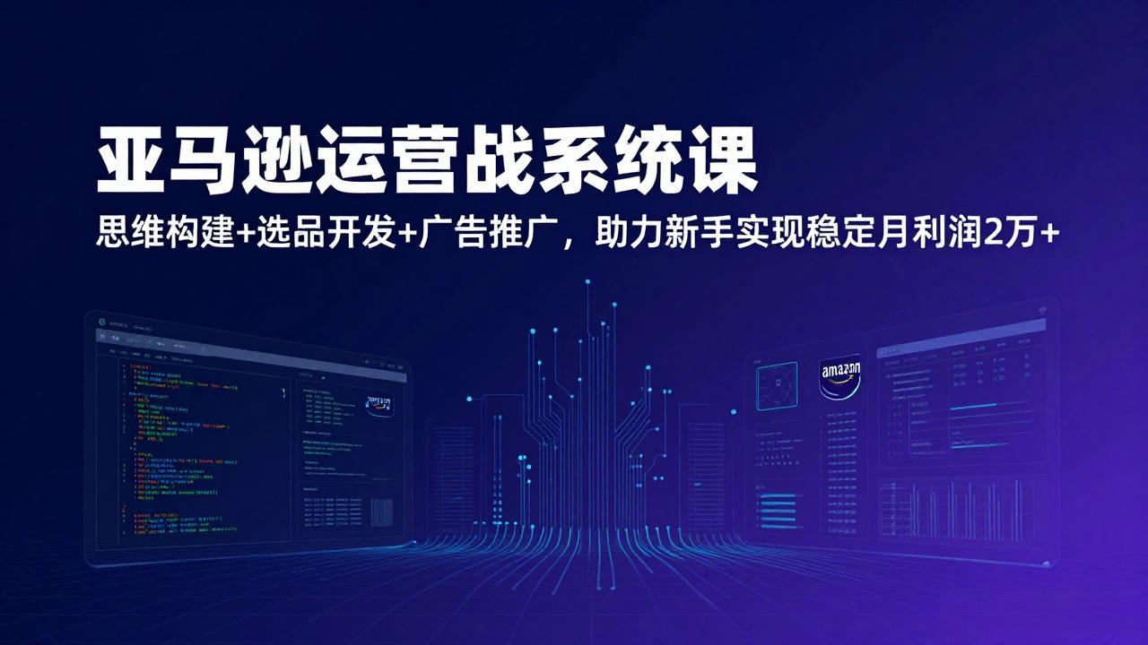亚马逊运营实战系统课，思维构建+选品开发+广告推广，助力新手实现稳定月利润2万+(更新 - 严选资源大全