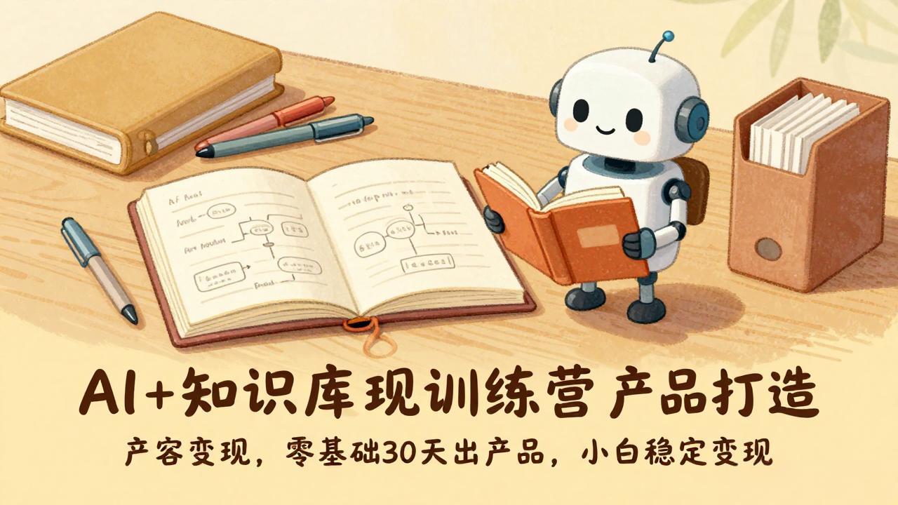 AI+知识库变现训练营，产品打造、内容创作、全平台变现，零基础30天出产品，小白稳定变现 - 严选资源大全