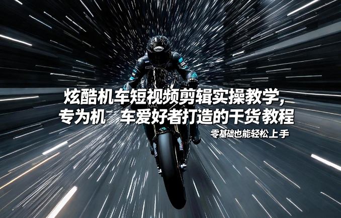 炫酷机车短视频剪辑实操教学，专为机车爱好者打造的干货教程，零基础也能轻松上手 - 严选资源大全