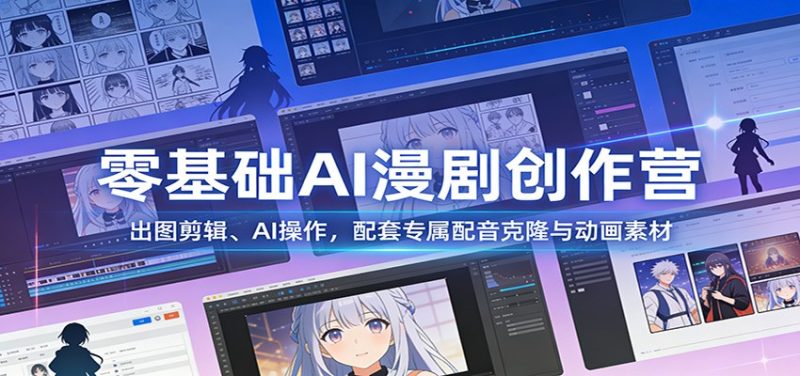 零基础AI漫剧创作营：出图剪辑、AI操作，配套专属配音克隆与动画素材 - 严选资源大全 - 严选资源大全