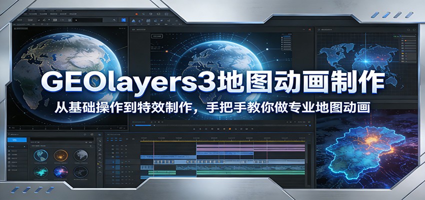 GEOlayers3地图动画制作：从基础操作到特效制作，手把手教你做专业地图动画 - 严选资源大全