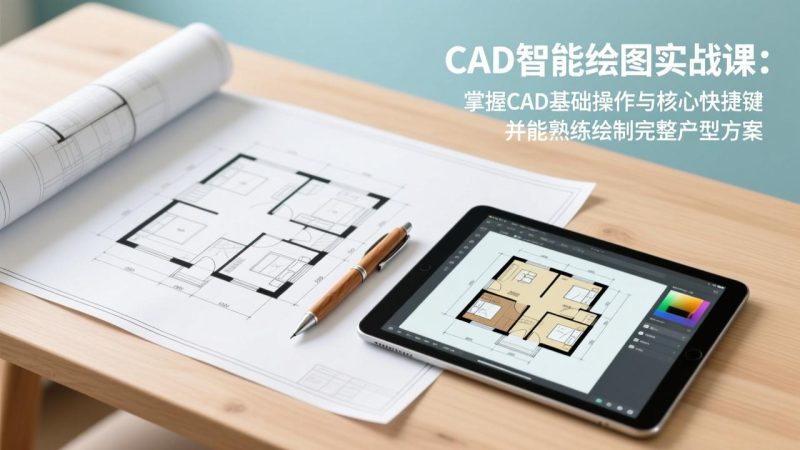 CAD智能绘图实战课：掌握CAD基础操作与核心快捷键，并能熟练绘制完整户型方案 - 严选资源大全 - 严选资源大全