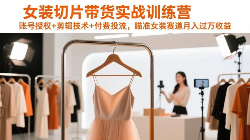 女装切片带货实战训练营，账号授权+剪辑技术+付费投流，瞄准女装赛道月入过万收益 - 严选资源大全 - 严选资源大全