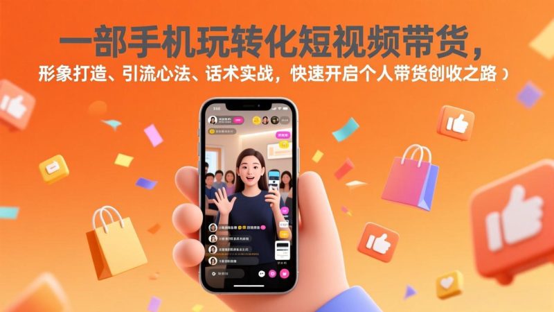 一部手机玩转化短视频带货，形象打造、引流心法、话术实战，快速开启个人带货创收之路 - 严选资源大全 - 严选资源大全