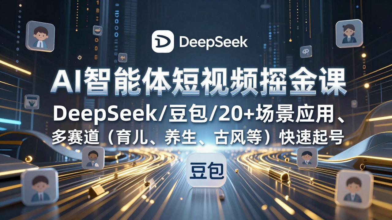 AI智能体短视频掘金课，DeepSeek/豆包/20+场景应用、多赛道(育儿、养生、古风等 - 严选资源大全