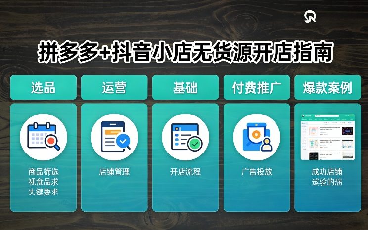 拼多多+抖音小店无货源开店，包括：选品、运营、基础、付费推广、爆款案例等(更新26年2月) - 严选资源大全