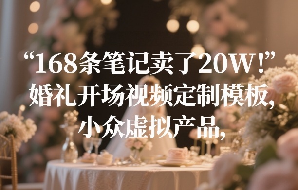 168条笔记卖了20W！婚礼开场视频定制模板，小众虚拟产品 - 严选资源大全