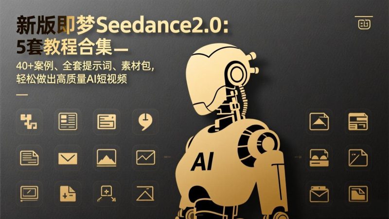 新版即梦Seedance2.0:5套教程合集,40+案例、全套提示词、素材包,轻松做出高质量AI短视频 - 严选资源大全 - 严选资源大全
