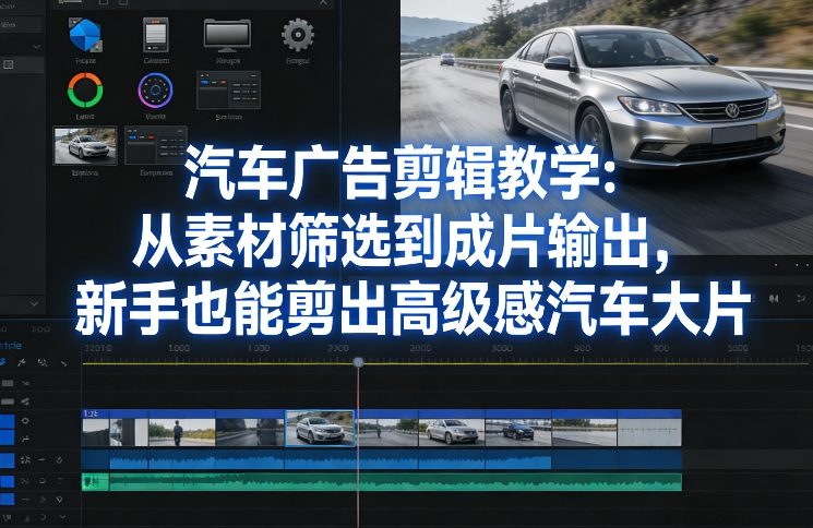 汽车广告剪辑教学：从素材筛选到成片输出，新手也能剪出高级感汽车大片 - 严选资源大全