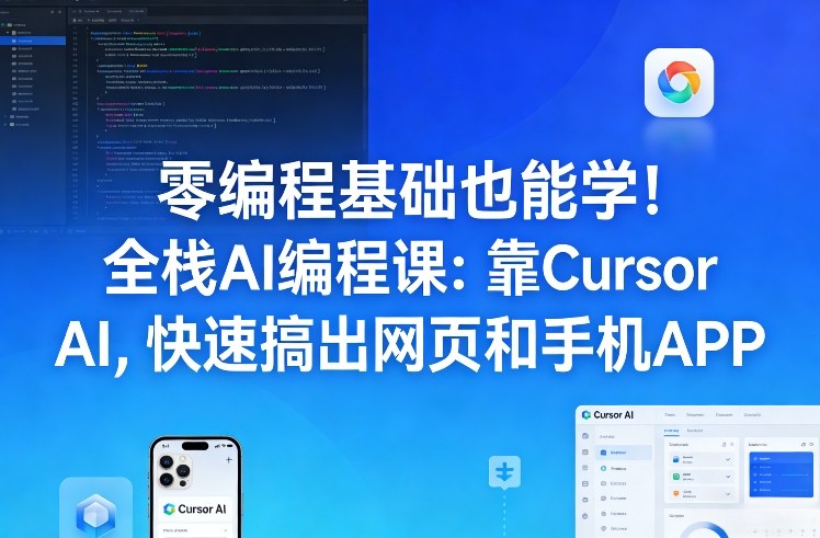 零编程基础也能学！全栈AI编程课：靠Cursor AI，快速搞出网页和手机APP - 严选资源大全
