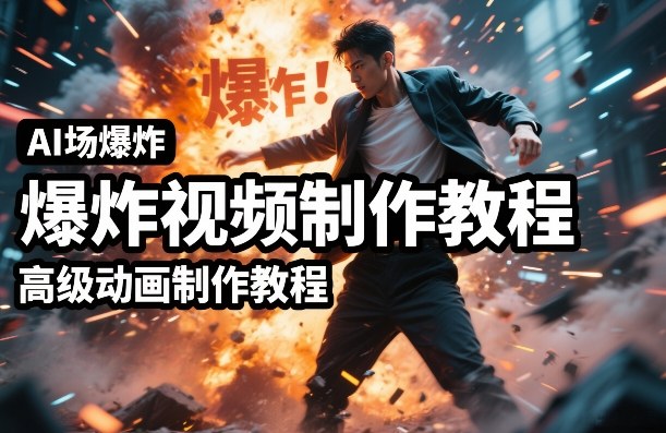 AI场景爆炸视频制作教程，利用人物实拍视频制作出高级的动画特效 - 严选资源大全