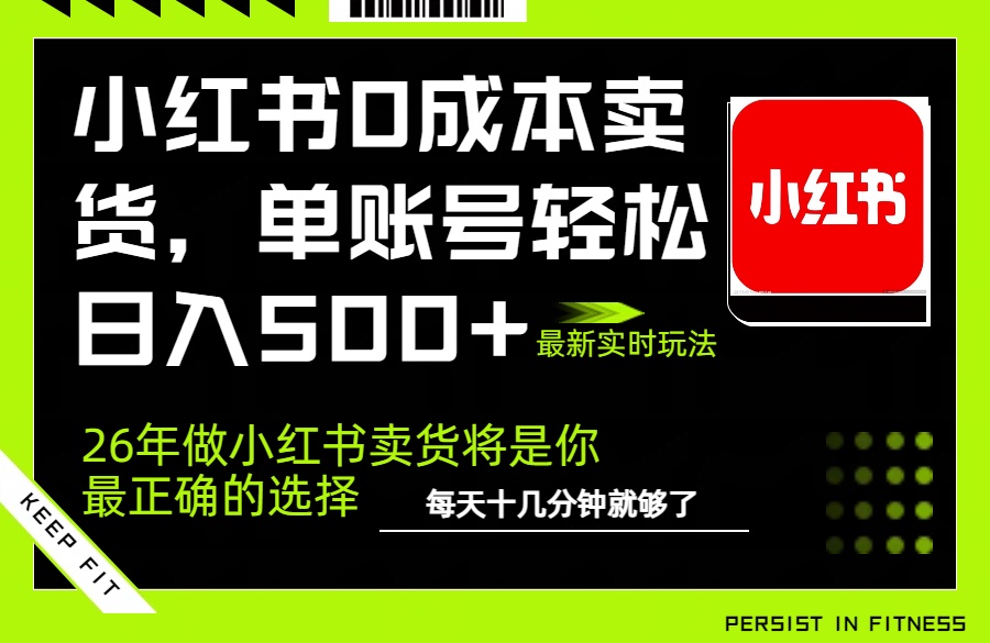 小红书0成本AI卖货,单账号轻松日入500+,完全托管AI,可矩阵放大 - 严选资源大全