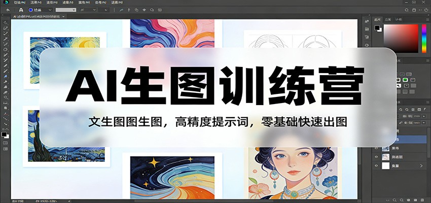 AI生图训练营：文生图图生图，高精度提示词，零基础快速出图 - 严选资源大全