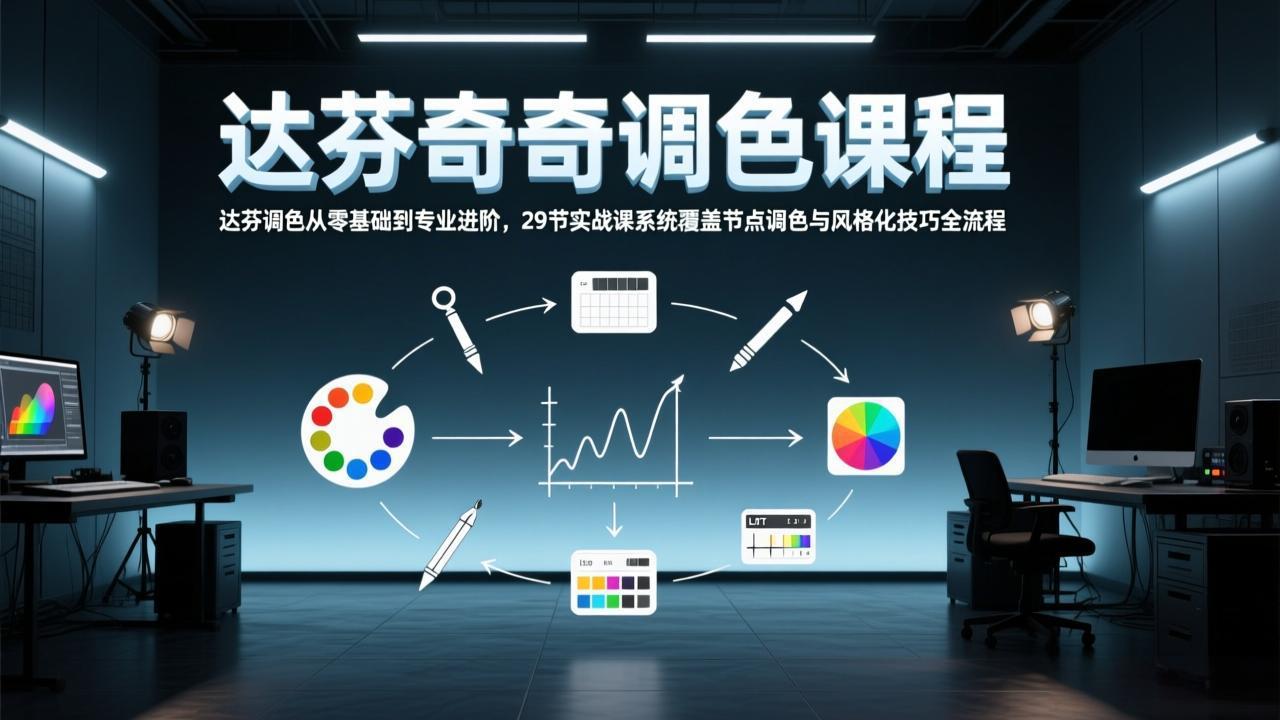 达芬奇调色从零基础到专业进阶，29节实战课系统覆盖节点调色与风格化技巧全流程 - 严选资源大全