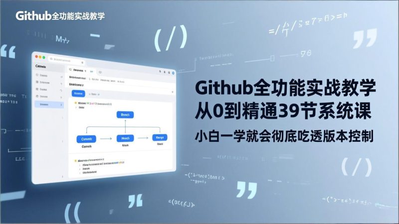 GitHub-全功能实战教学,从0到精通39节系统课,小白一学就会彻底吃透版本控制 - 严选资源大全 - 严选资源大全
