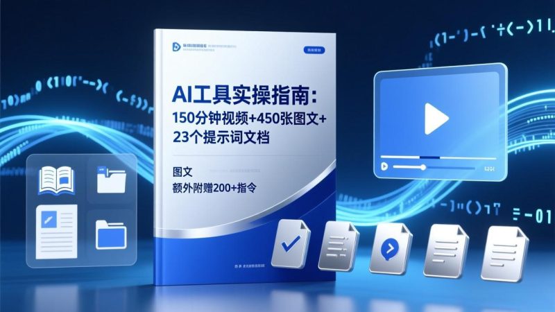 AI工具实操指南:150分钟视频+450张图文+23个提示词文档,额外附赠200+指令 - 严选资源大全 - 严选资源大全